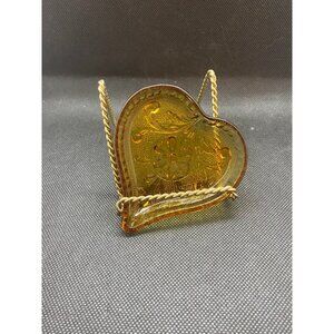 Tiara Amber Heart Tray